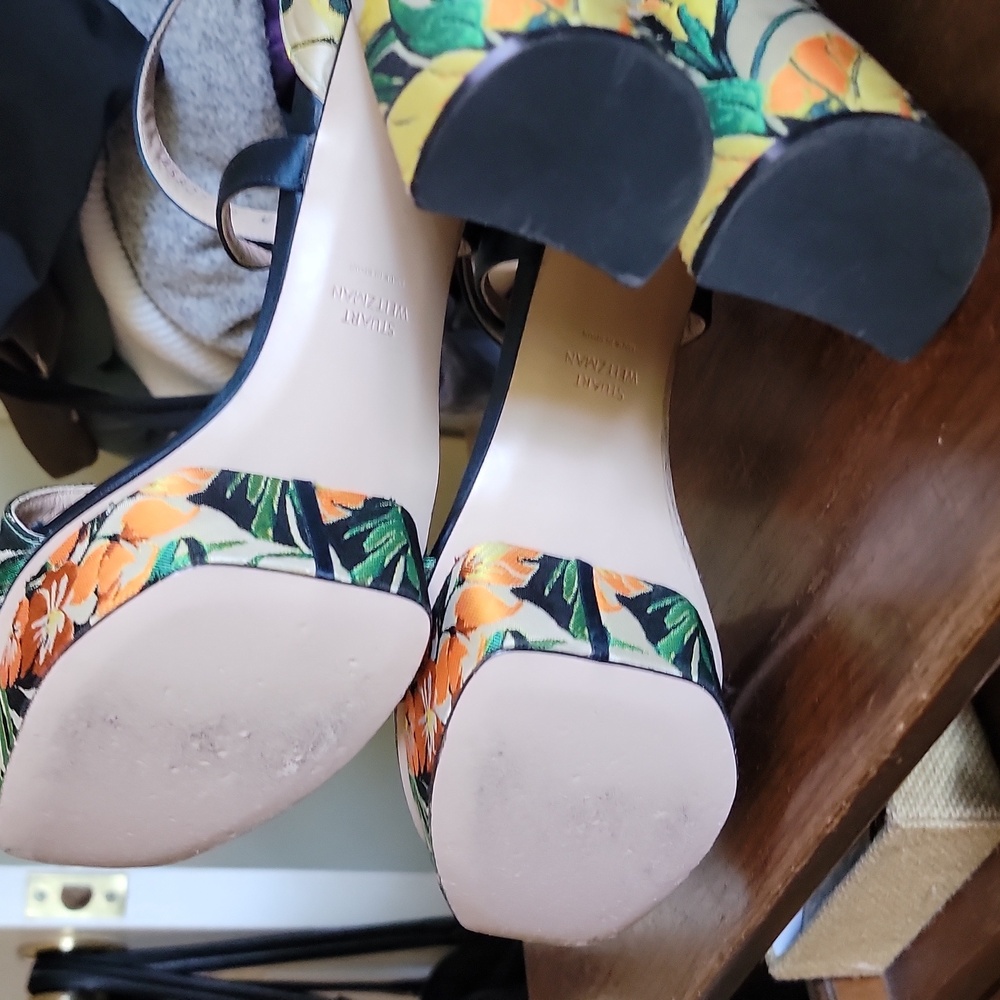 Stuart Weitzman Multicolor Floral Platform Sandals - Picture 11 of 14